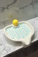 かわいいデザインの大型ソープディッシュ【水切り機能付き・バスルーム用】