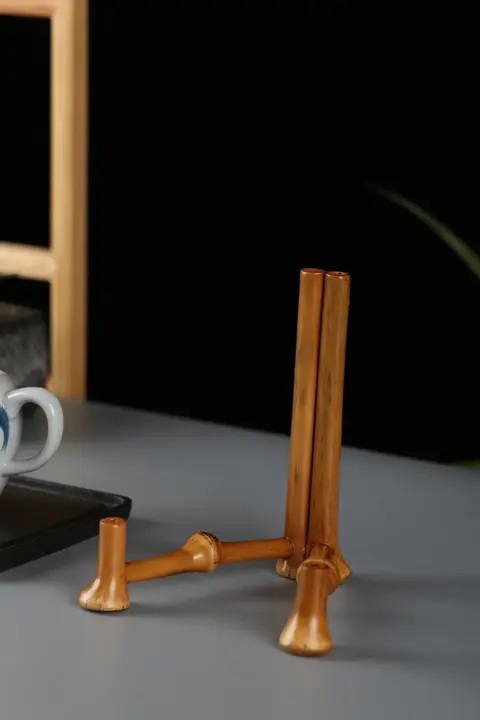 中式 手作り 筍竹プーアル茶架【展示スタンド・禅スタイル・茶室用】