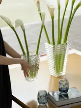 Baccart クリスタル製 ハンドメイド浮彫花瓶【四角形・玄関用】