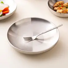 二重構造の304ステンレス製プレート【食品グレード・焼肉・サラダ用】
