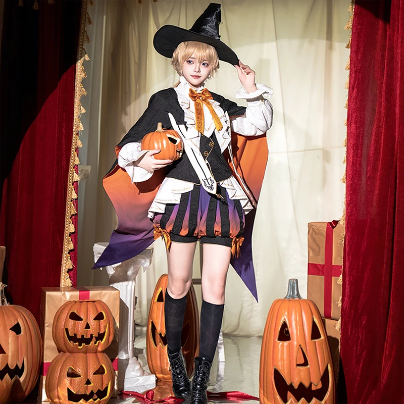 ハロウィン仮装男 イラスト ダイアグラム：魔法狂欢夜ロリータ風ケープベストショートパンツセットの実用性とデザイン解析