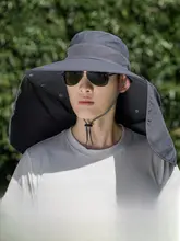 男性用 夏用大つば遮光ハット【通気性・UVカット・フィッシング用】