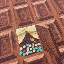 純綿チョコレートアパートのワンピース生地【手作りパッチワーク用】