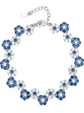 紅剛玉の五弁花デザインネックレス＆ブレスレット【ジルコニア・お洒落な高級感・モダンスタイル】（セットアップ対応）