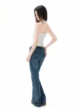 白ドット柄のノースリーブブラトップ【バックオープンデザイン・夏用】