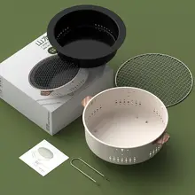 屋外用 円形 ポータブル 炭焼き 兼用 暖房バーベキューグリル【家庭用・室内外両用】