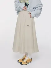 アウトドア用シンプル無地半身傘スカート【刺繍デザイン・カジュアル・中丈】