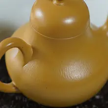 宜兴製 全手作 中古黄金皺皮 赤泥 朱泥急須【100cc・功夫茶用】