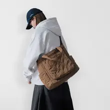 トートバッグ ショルダー レディース キルティング 大容量 軽量 拡張可能 通勤 カジュアル 2WAY 「Qminica」