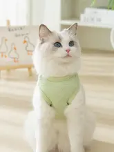 ペットウェア ハーネス リード付き 犬 猫用 夏用 薄手 通気性 抜け毛防止