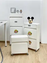 デスクサイドの隙間収納に最適！移動可能な狭型層状キャリーラック【書棚・収納棚】