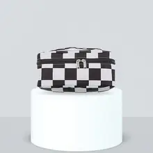 チェック柄トラベル収納ポーチ【高品質・携帯便利・仕分け袋】（セットアップ対応）
