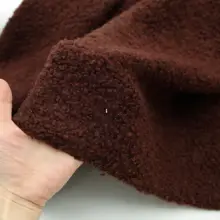高含毛のブラウンレッド立体毛布地【ドレープ感のある外套・DIY用】