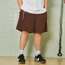 夏用カジュアルスポーツハーフパンツ【リフレクター文字プリント・大きいサイズ】（セットアップ対応）