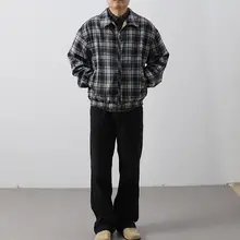 クラシックなハリントンジャケット【リバーシブル・チェック柄・男性用】