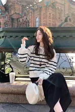 バルーンスリーブのダイヤモンドチェックニットセーター【秋冬用・バイカラー・カジュアル】（セットアップ対応）