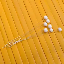 小型ラウンドヘッドの銀針羽毛掃除棒【カーボンハンドル・耳かき用】