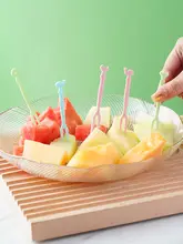 使い捨てプラスチックフルーツフォーク【家庭用・二歯・デザート用】（セットアップ対応）