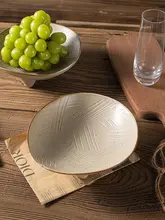 和風レトロ三脚粗陶皿【ユニークデザイン・お菓子やフルーツ用・クリエイティブ菜皿】