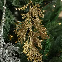 創造的な形のプラスチック製ヒノキの葉飾り【クリスマスツリー用・飾り】
