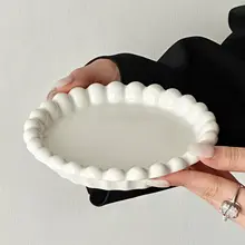 高級感のある陶製プレート【パールエッジ・フランス風・スイーツ＆デザート用】