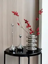 高級感のある陶器製フラワーベース【アートデザイン・電気メッキ仕上げ・イ ンテリア装飾】（セットアップ対応）