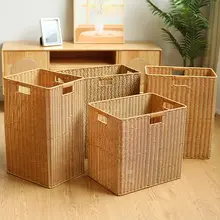 収納バスケット 高型 テレビキャビネット横 ヨガマット 浴室 洗濯かご プラスチック製