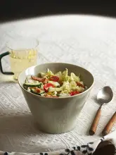 陶器の斗笠ボウル 家庭用 高脚ラーメンボウル 創造的 サラダボウル フルーツボウル 食器 美しい