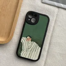 スマホケース ルーズ 油絵風 グリーン系 フルカバー ソフト iPhone16 iPhone15 iPhone14 iPhone13 HUAWEI Xiaomi vivo対応