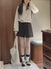 高腰コーデュロイショートパンツ【無地・春秋用・レディース】