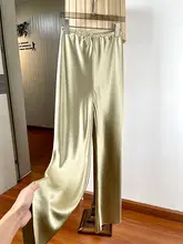 夏用の薄手ストレートパンツ【高腰・落ち感・カジュアルスタイル】