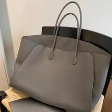 大容量グレーショルダートートバッグ【女性用・洗練されたデザイン・通勤用】