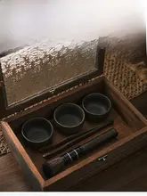 海棠花デザインのガラスとウッド製収納ボックス【ビンテージ風・防塵・ジュエリーボックス】