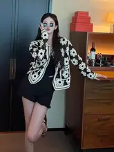 透かし編みフラワーニ�ットトップス【女性用・春夏・日焼け防止・ハイエンドデザイン】