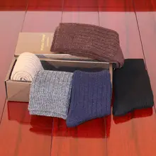 WooKoo メンズ 厚手ウールソックス【冬用・ビジネス・ミッドカーフ・ギフトボックス入り】