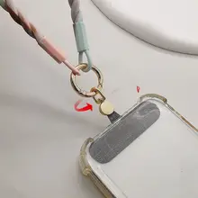 金属製丸いカラビナ付きスマホストラップ【スリムデザイン・回転機能・オックスフォード布・防丢用】