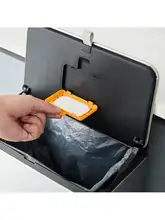 ステンレス製シンプルキッチンゴミ箱【フタ付き・壁掛け・家庭用】