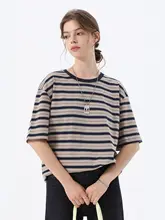 ヴィンテージストライプの半袖Tシャツ【メンズ・ゆったり・カジュアル・クルーネック】