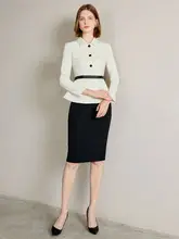 女性用スーツセット【白色・スタイリッシュ・タイトスカート】（セットアップ対応）
