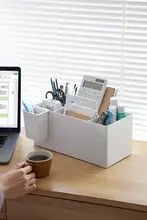 重ねて使える手提げ収納ボックス【化粧品整理・デスク周り・リモコン収納】（セットアップ対応）