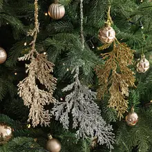 創造的な形のプラスチック製ヒノキの葉飾り【クリスマスツリー用・飾り】