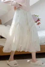 優雅なデザインの百褶スカート【秋冬用・高腰・Aライン・カフェオレカラー】