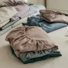 夏用冷感ベッドシーツ【極上の柔らかさ・リネン素材・ダブルベッド対応】