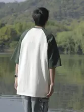 ビビッドカラーのラグラン半袖Tシャツ【夏用・カジュアル・ユニisex・ゆったりフィット】