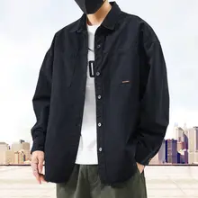 作業用長袖シャツ メンズ アウター コットン 春秋 休闲