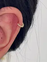 925純銀製 ミニサークルイヤーカフ【シンプルデザイン・寝る時も外さない】