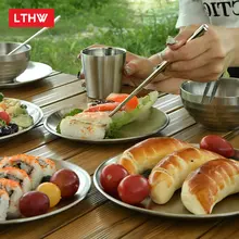 LTHW アウトドア携帯用食器セット【キャンプ・ピクニック用・多層水筒・スプーンと箸付き】
