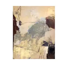 抽象的な手描き油絵 玄関装飾【和の素材感・洗練されたデザイン】