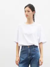 殳十 オリジナルデザイン ゆったりTシャツ【半袖・綿100%・春秋向け・大サイズ・スリット入り】