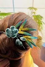 南京伝統のフェルトフラワーブローチ【女性用・ヘアピン・ヘアクリップ・古風デザイン・日常の贈り物】